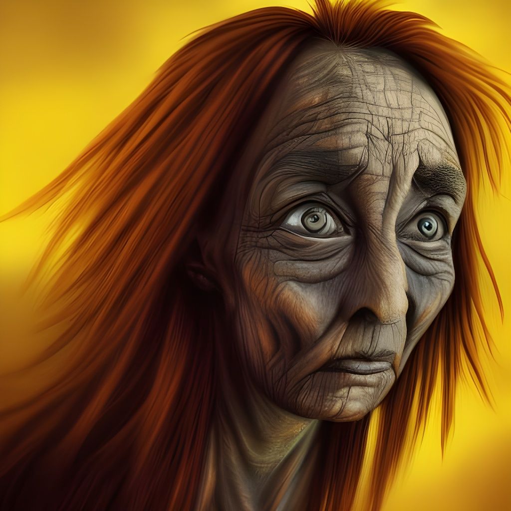 Detailed Digital Painting of a 2 Million Year Old Hag