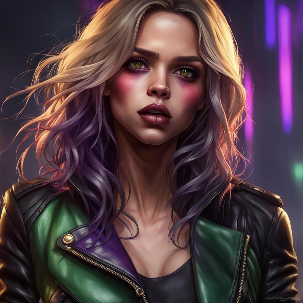 Vampire Jenna Ortega Portrait in Hyperdetailed Style