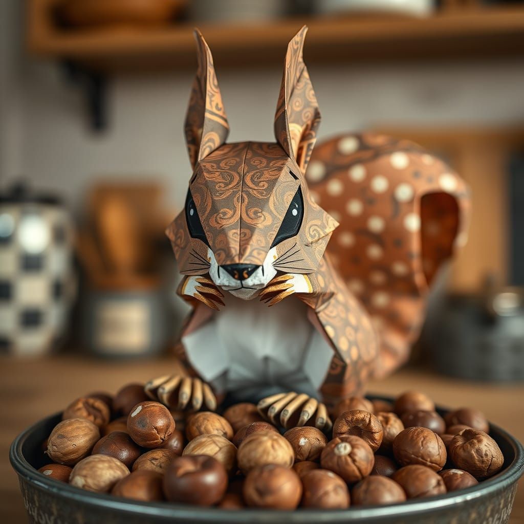 Mischievous Origami Squirrel