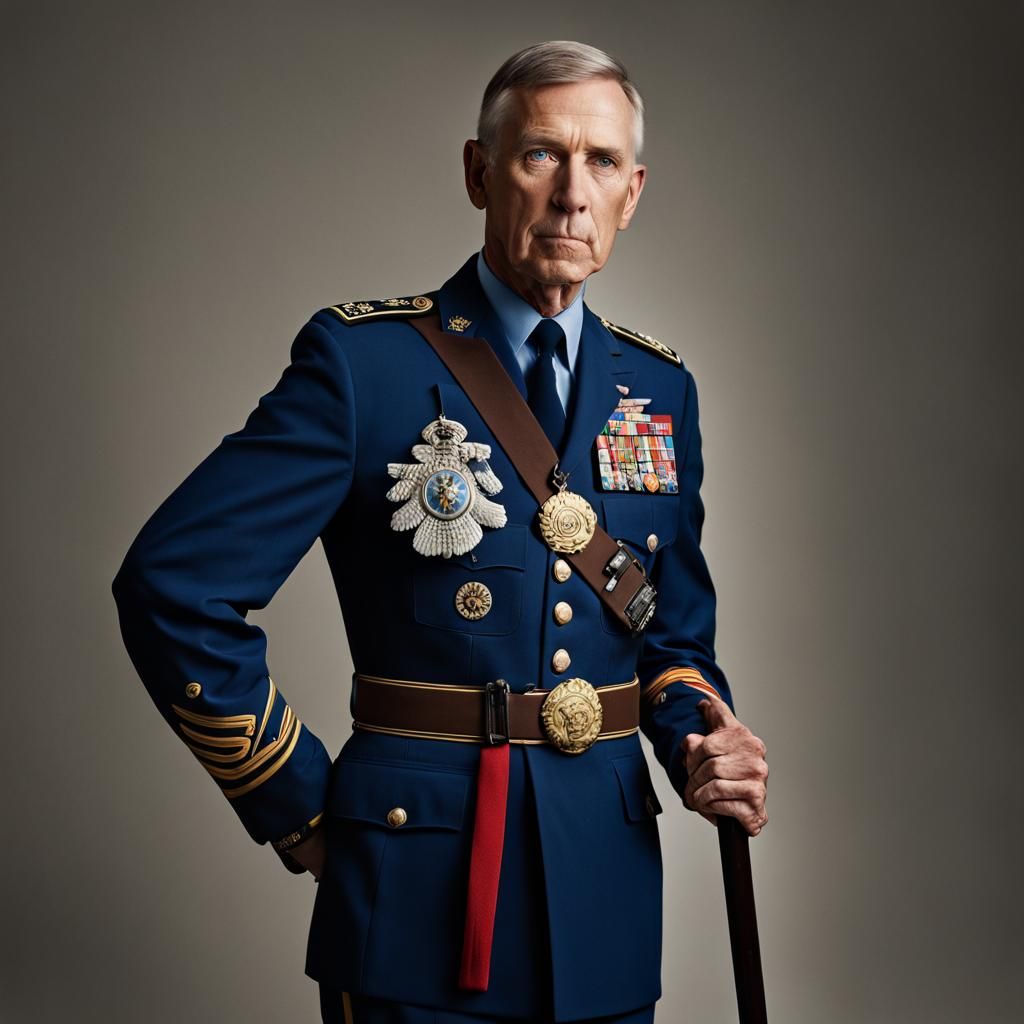 Distinguished General Portrait in Military Uniform