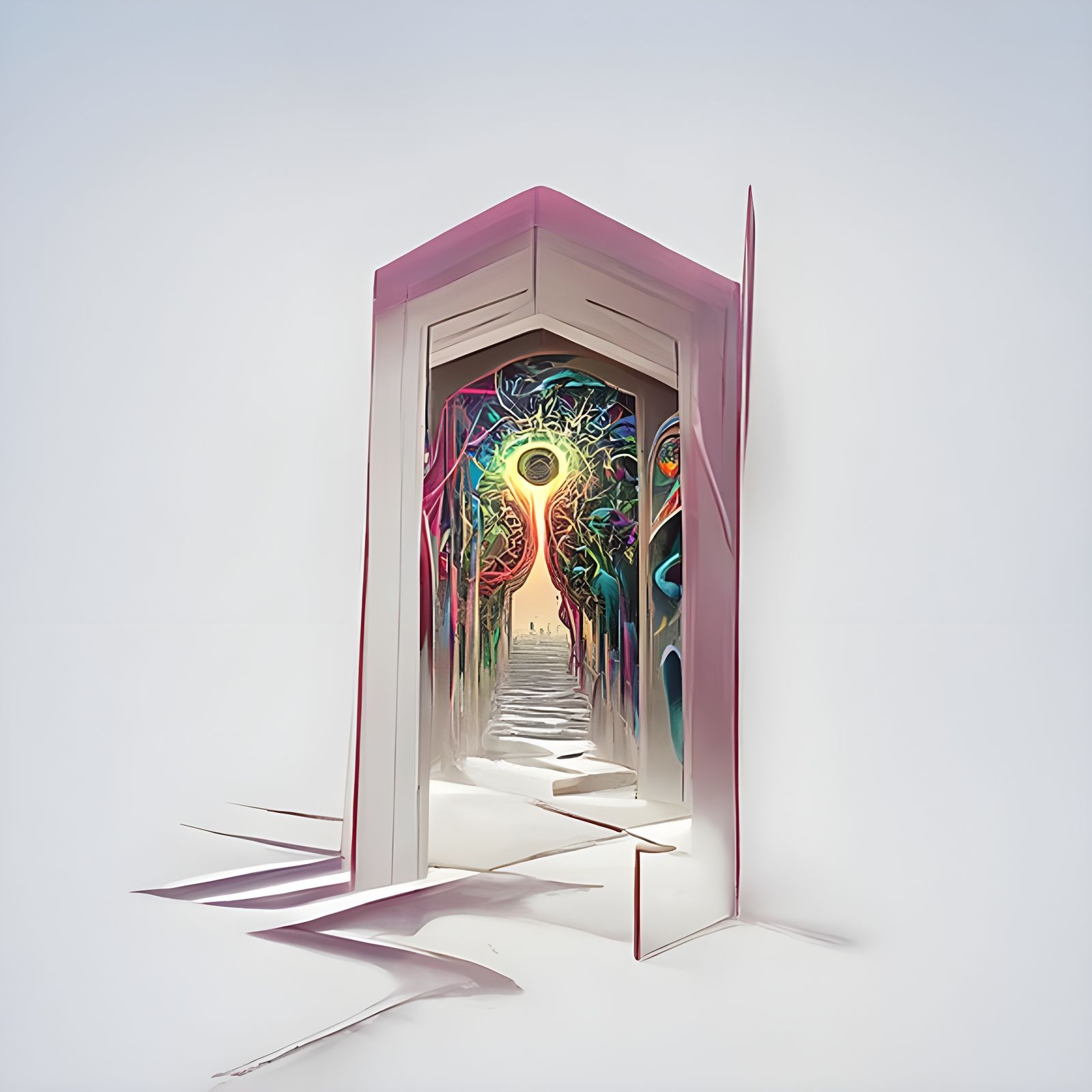 Surreal Doorway to Non-Existence: Digital Illustration