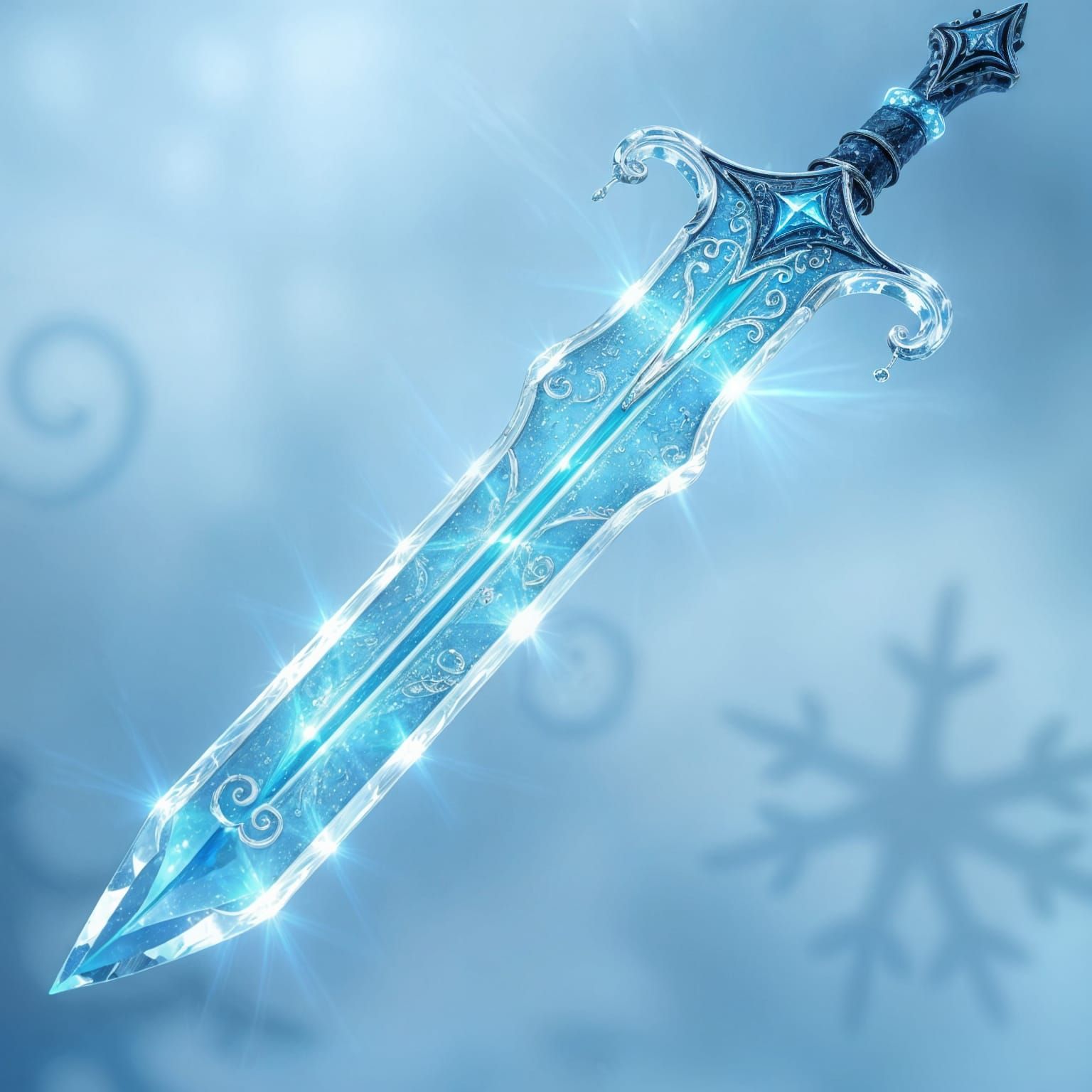 Ethereal Ice Sword in Winter Wonderland