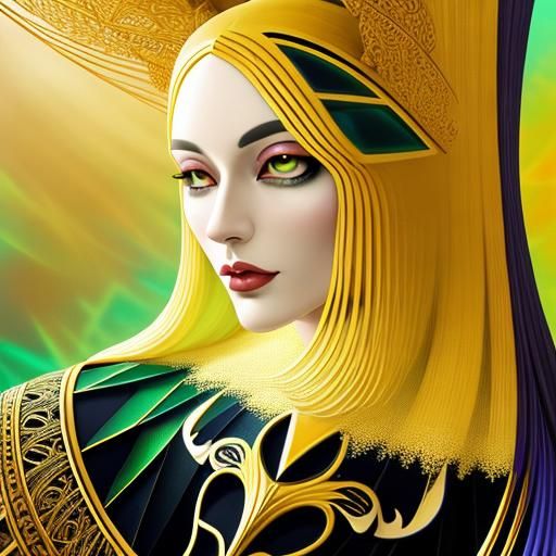 Vibrant Fractal Mandala in Digital Kaleidoscope Art