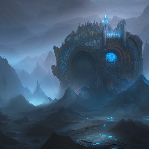 Detailed Blue Teardrop in Fantasy Concept Art