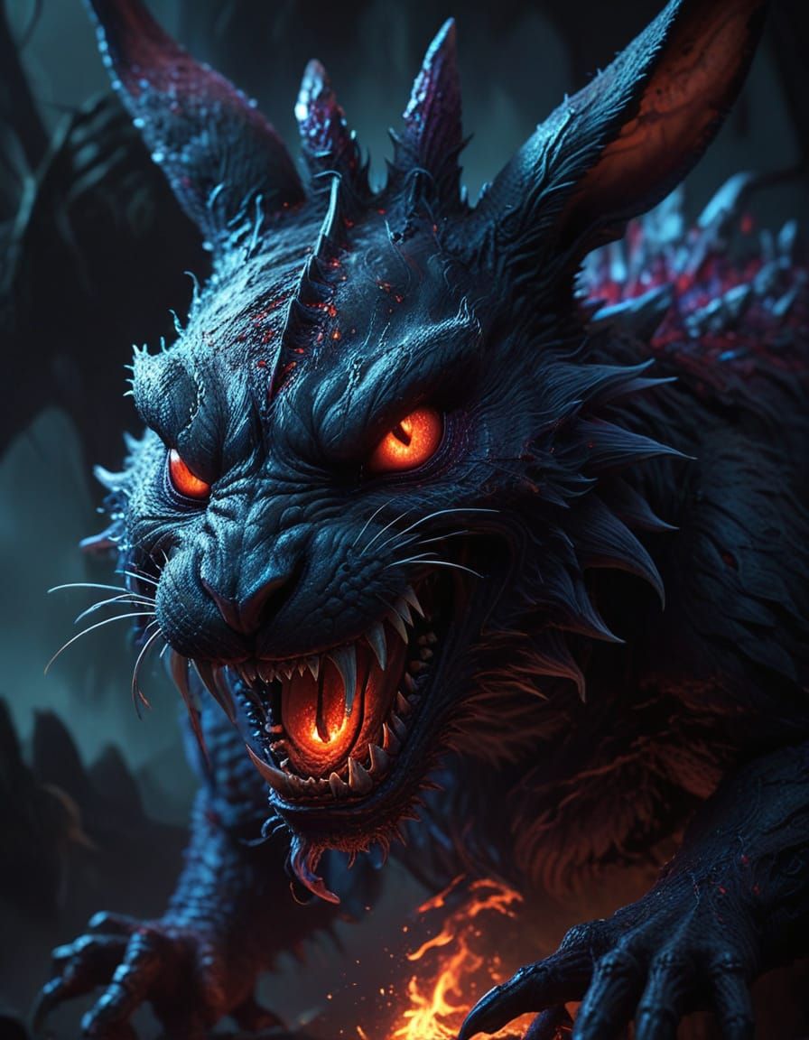 Shadowy Demon Emerges from the Darkness in Haunting Illustra...