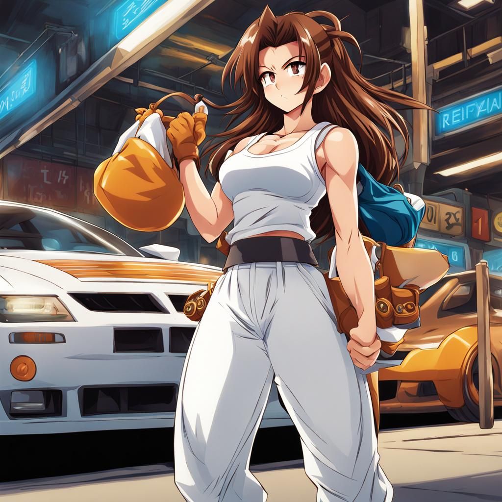 Anime Style Female Saiyan in White Outfit