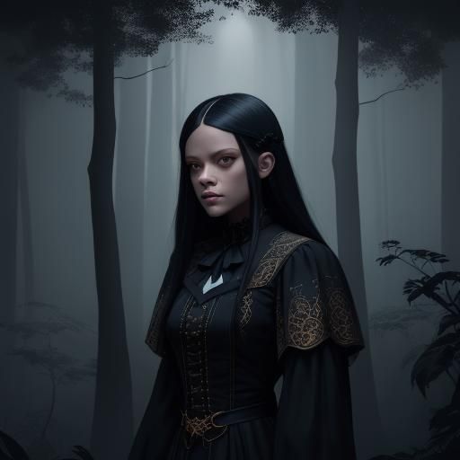 Mysterious Portrait in Art Nouveau Style