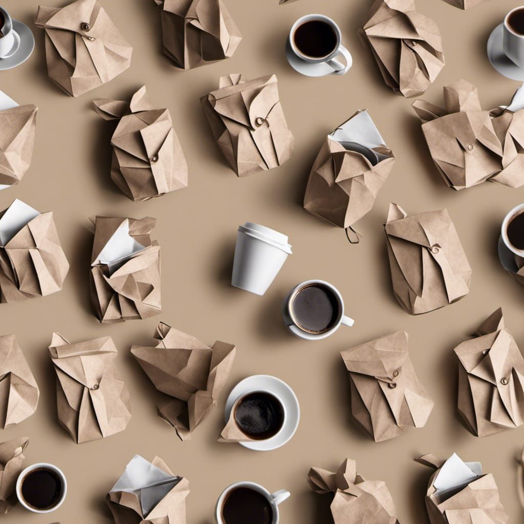 Origami Coffee Backpack Papercraft in 8K Resolution