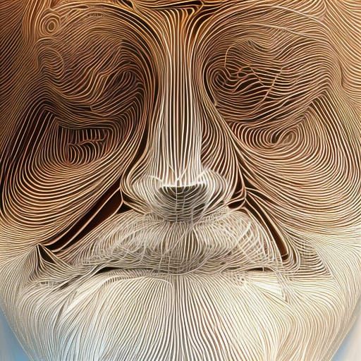 Hyperrealistic Face Drawn with Lines in 8K