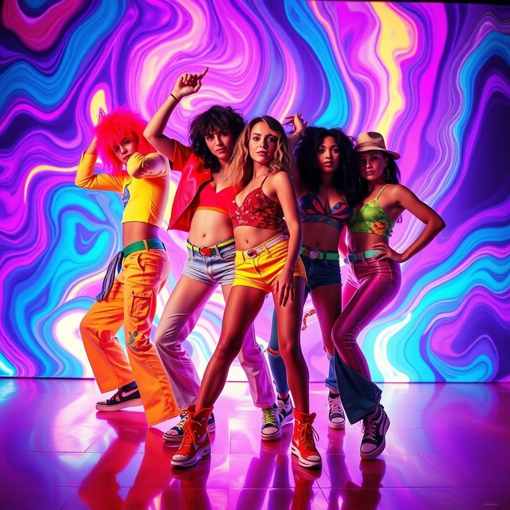 1980s Breakdancers in Psychedelic Pop Art Style