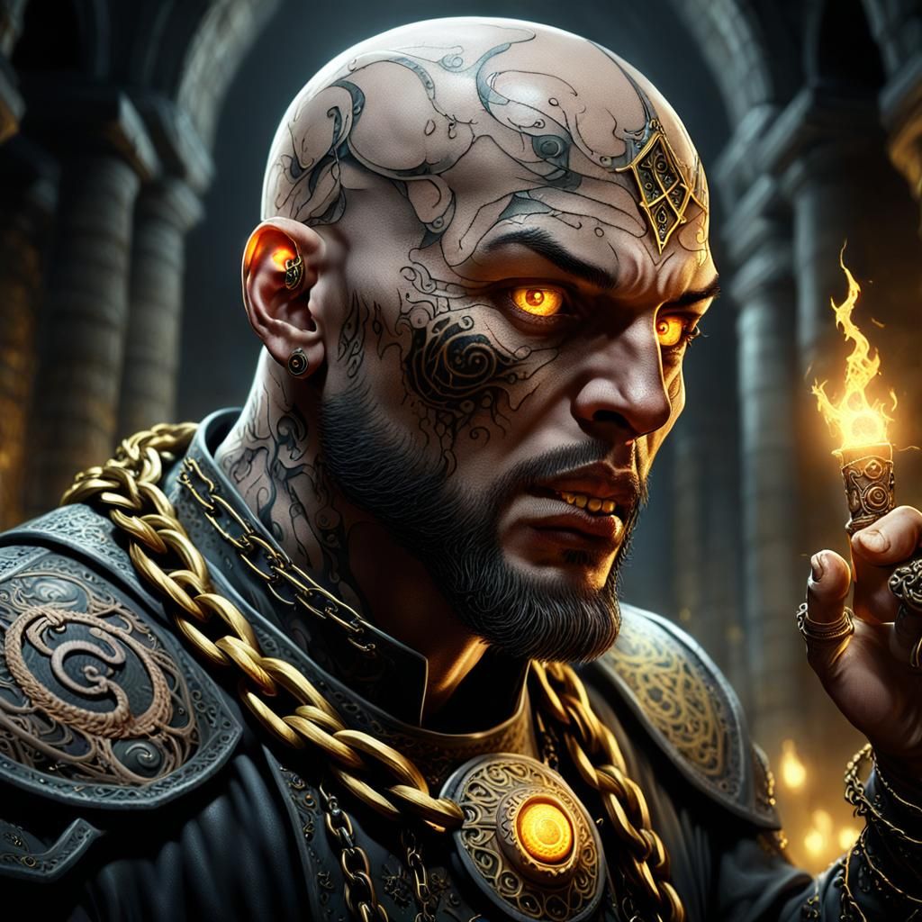 Cleric Battling Void in Dark Fantasy Digital Art