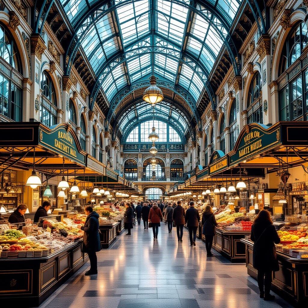 Budapest Central Market Hall: Art Nouveau Interior