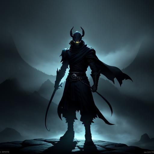 Shadowy Dragonborn Monk in Dark Anime Style