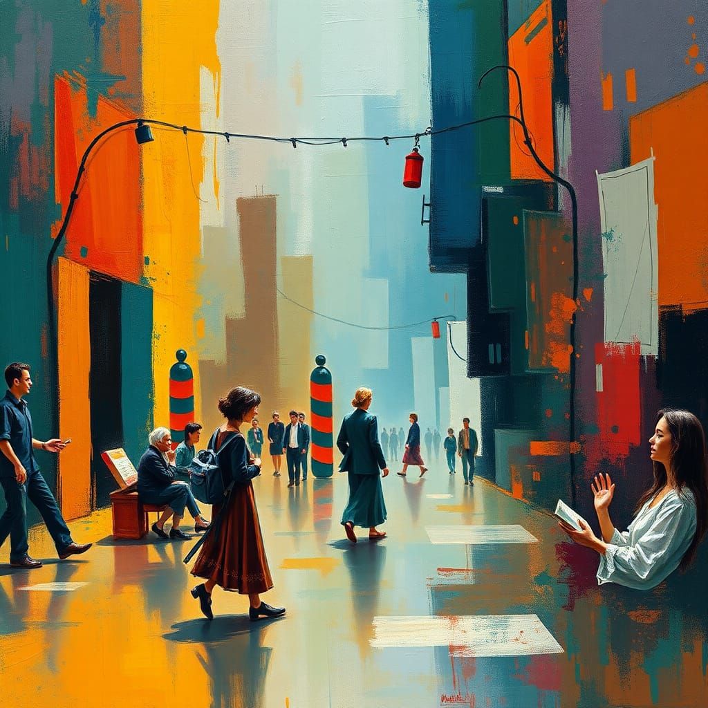 Photorealistic Abstract Art with Complementary Colors