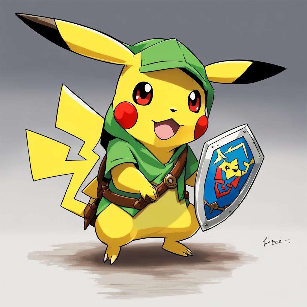 Pikachu as Link: A Pokemon Zelda Mashup