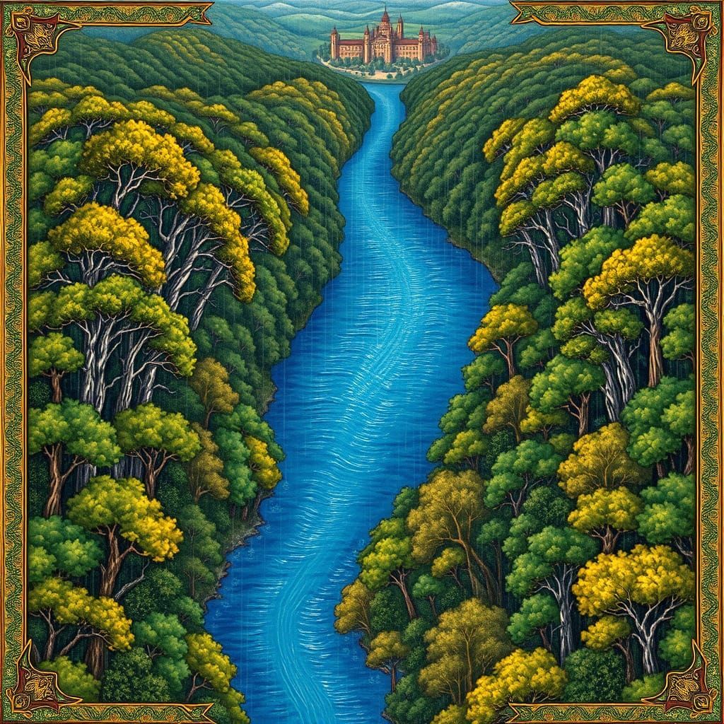 Endless Primeval Forest in Illuminated Manuscript Style