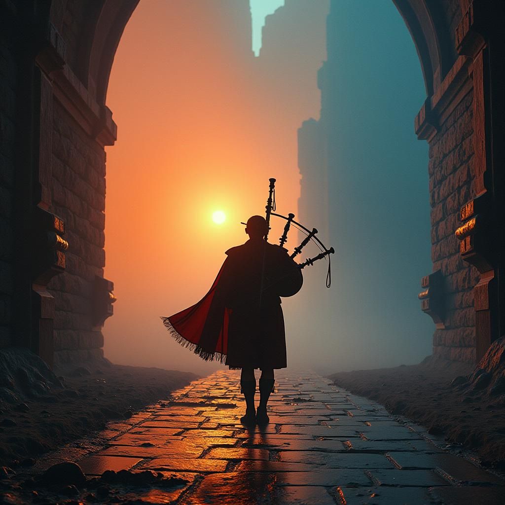 Psychedelic Scene Inspired by Pink Floyd's Piper