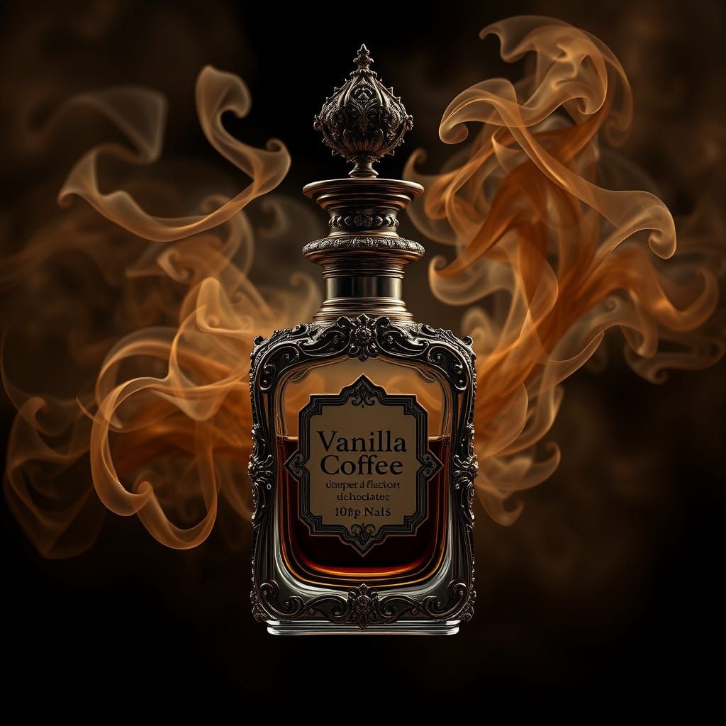 Surreal Fantasy Perfume Bottle in Rich, Velvety Black