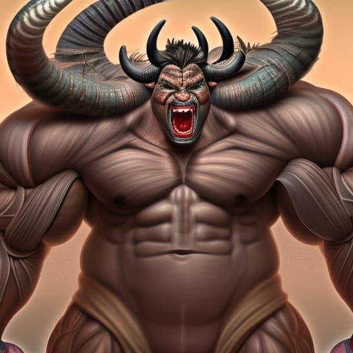Photorealistic Oni with Muscular Physique in 8k