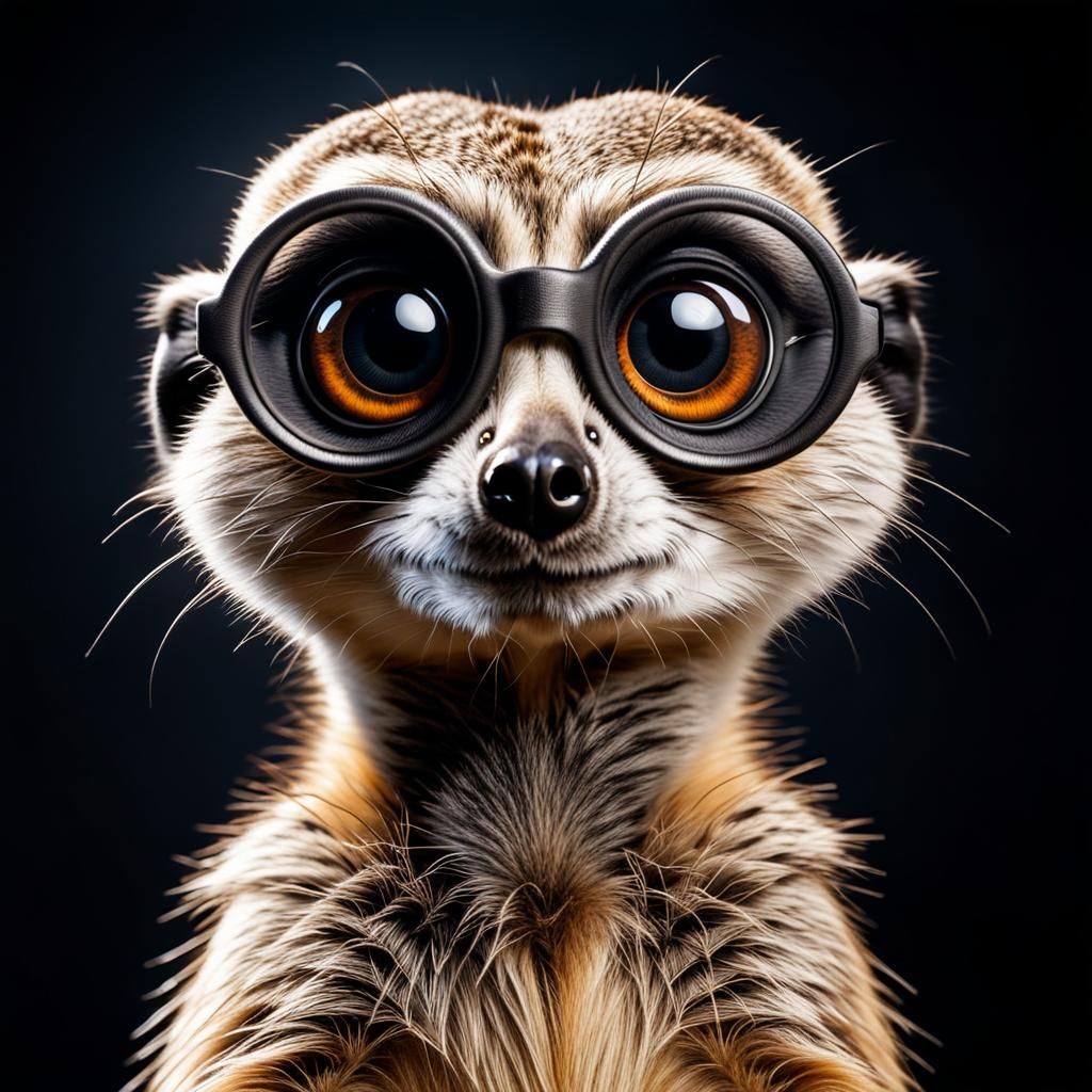 Meerkat Portrait with Giant Googly Eyes