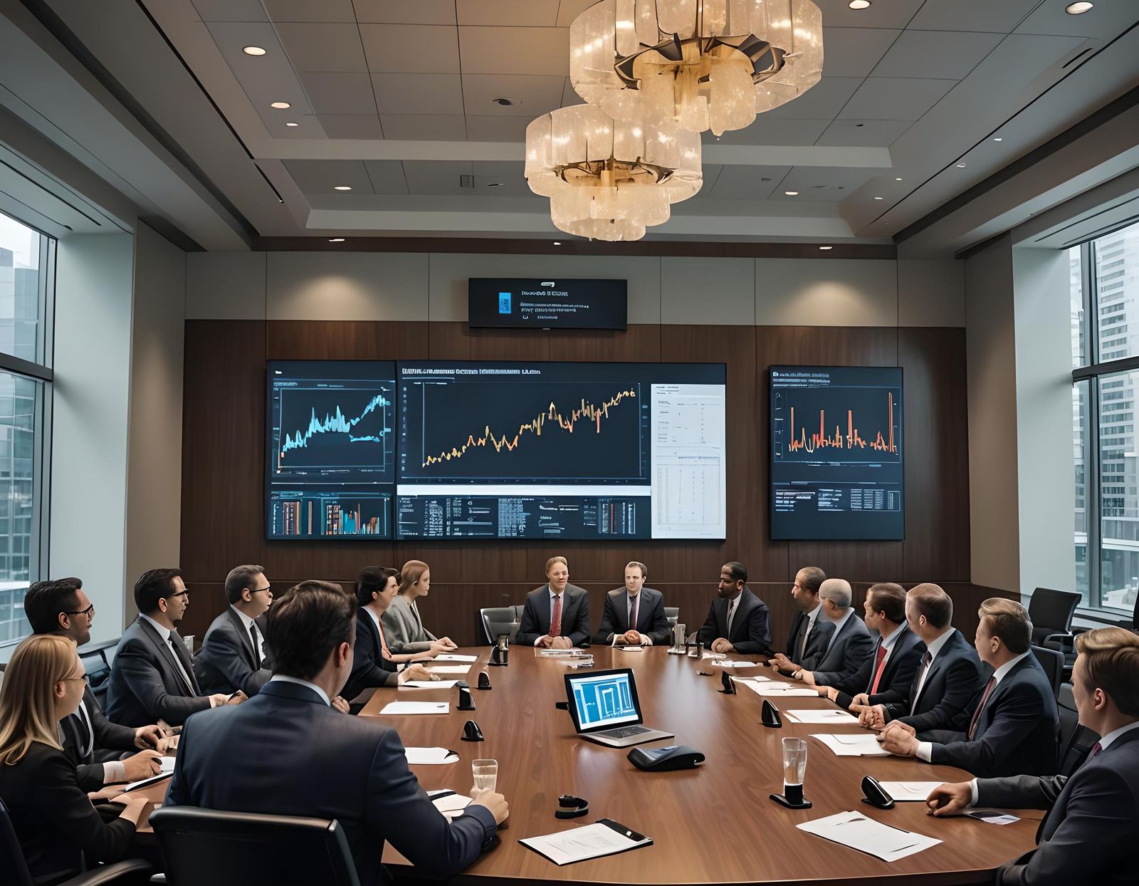 Executive Boardroom Meeting: Strategic Data Projections