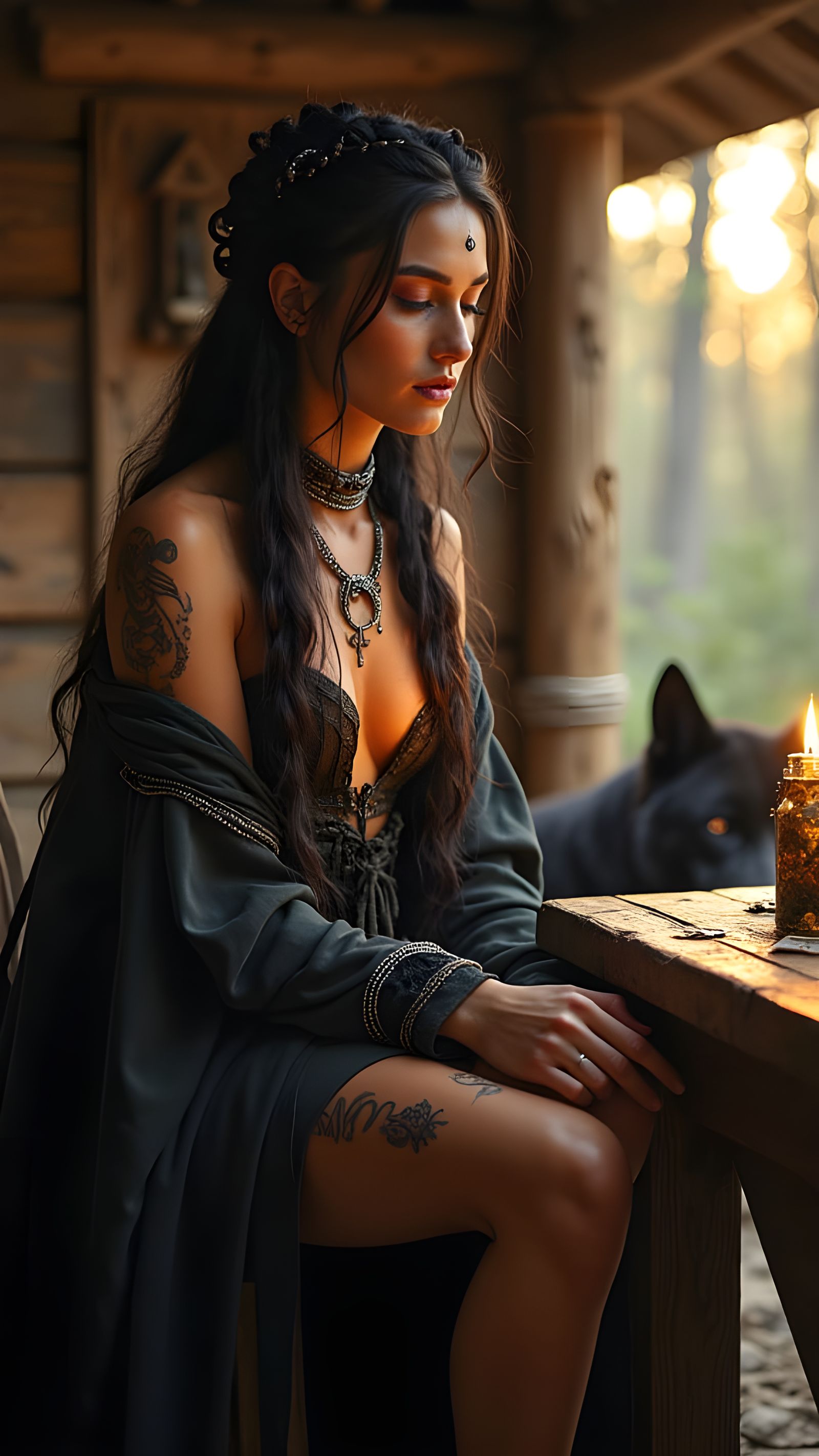 Nordic Sorceress in Golden Light