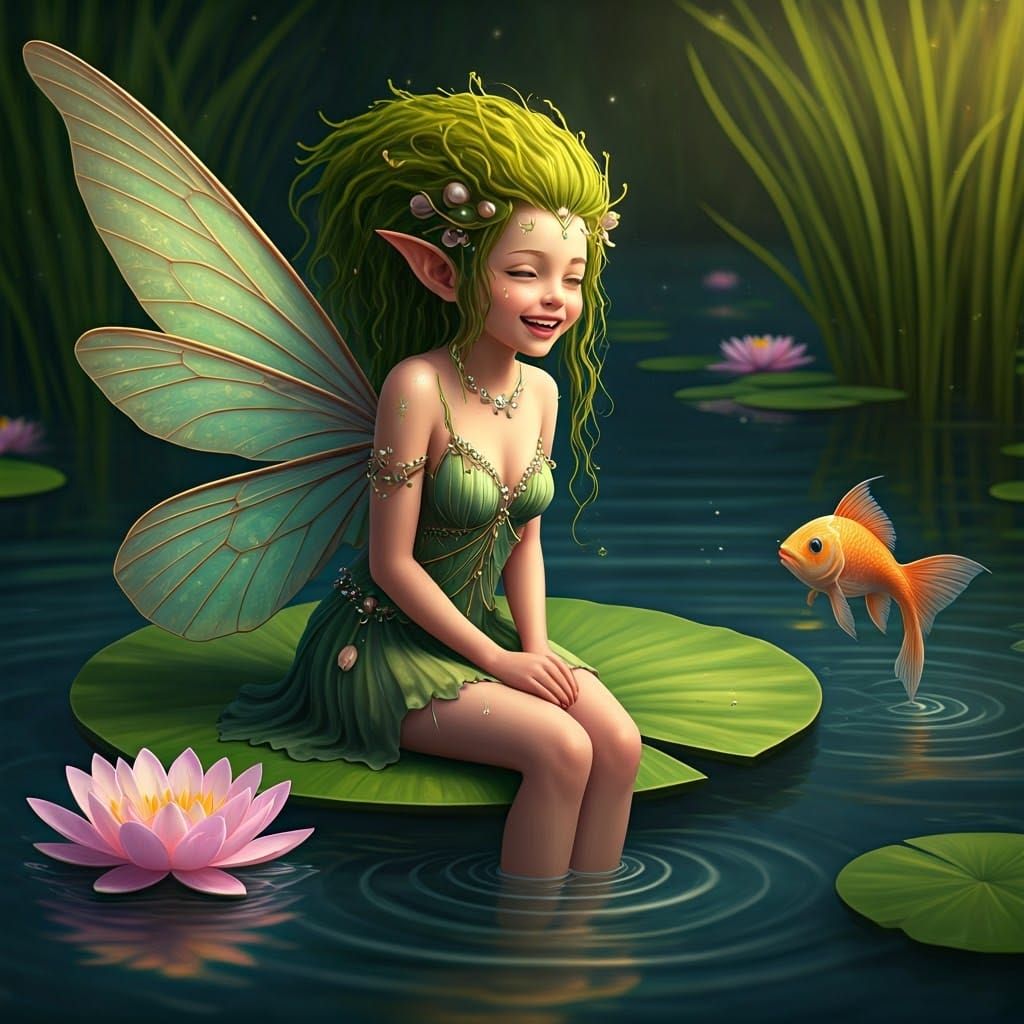Whimsical Water Fairy in Dreamlike Fantasy Style