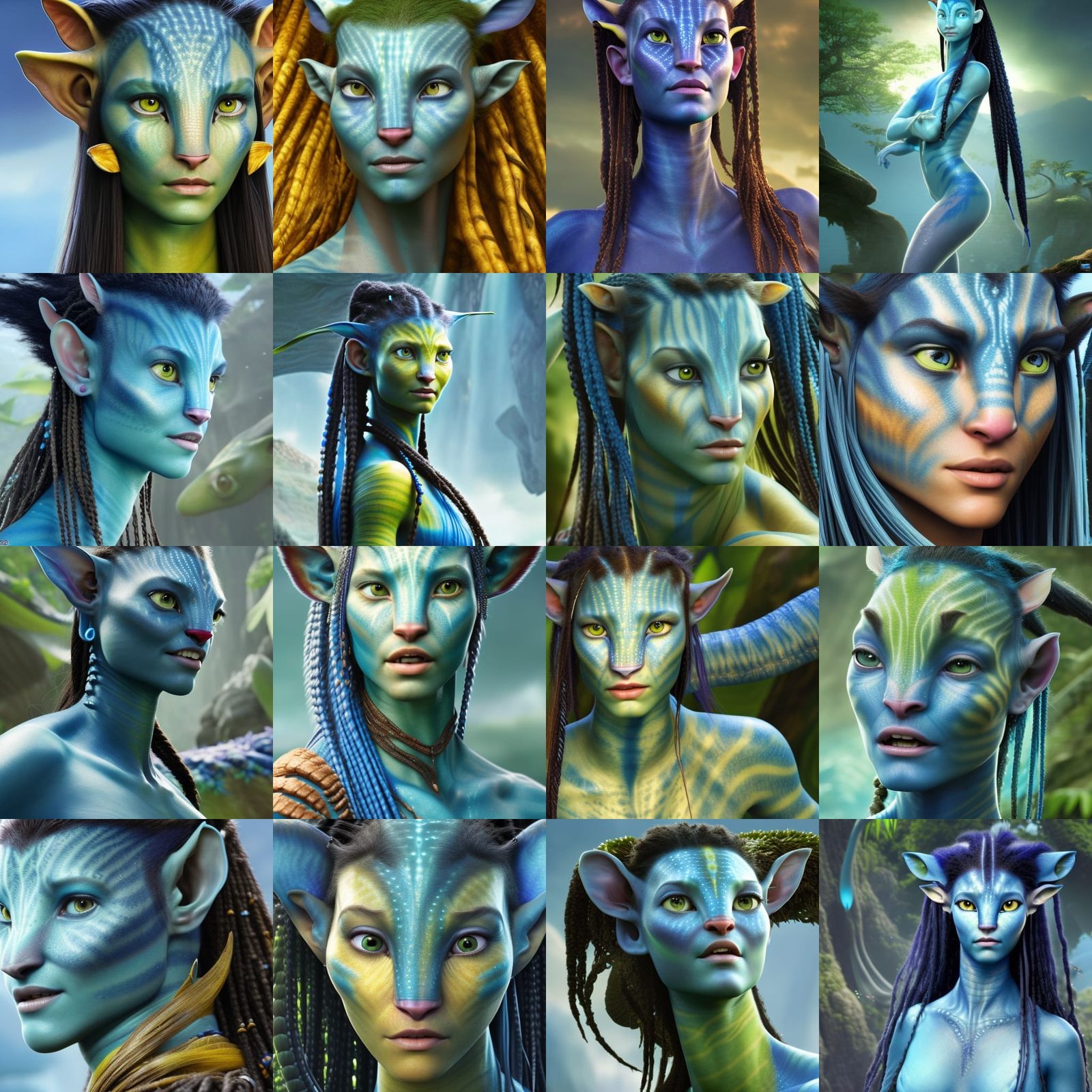 Na'vi Female Portrait in Avatar Style