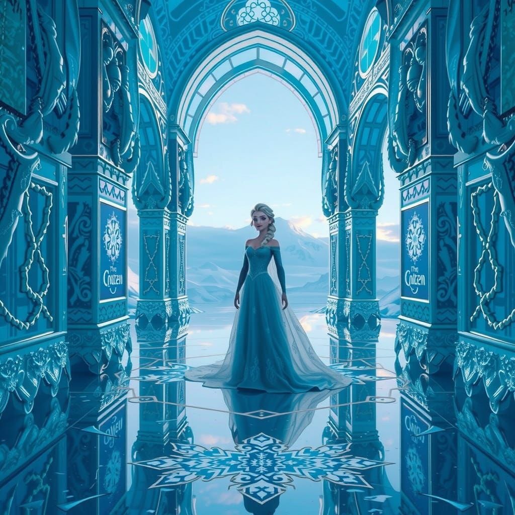 Ethereal Ice Queen in Majestic Crystal Castle