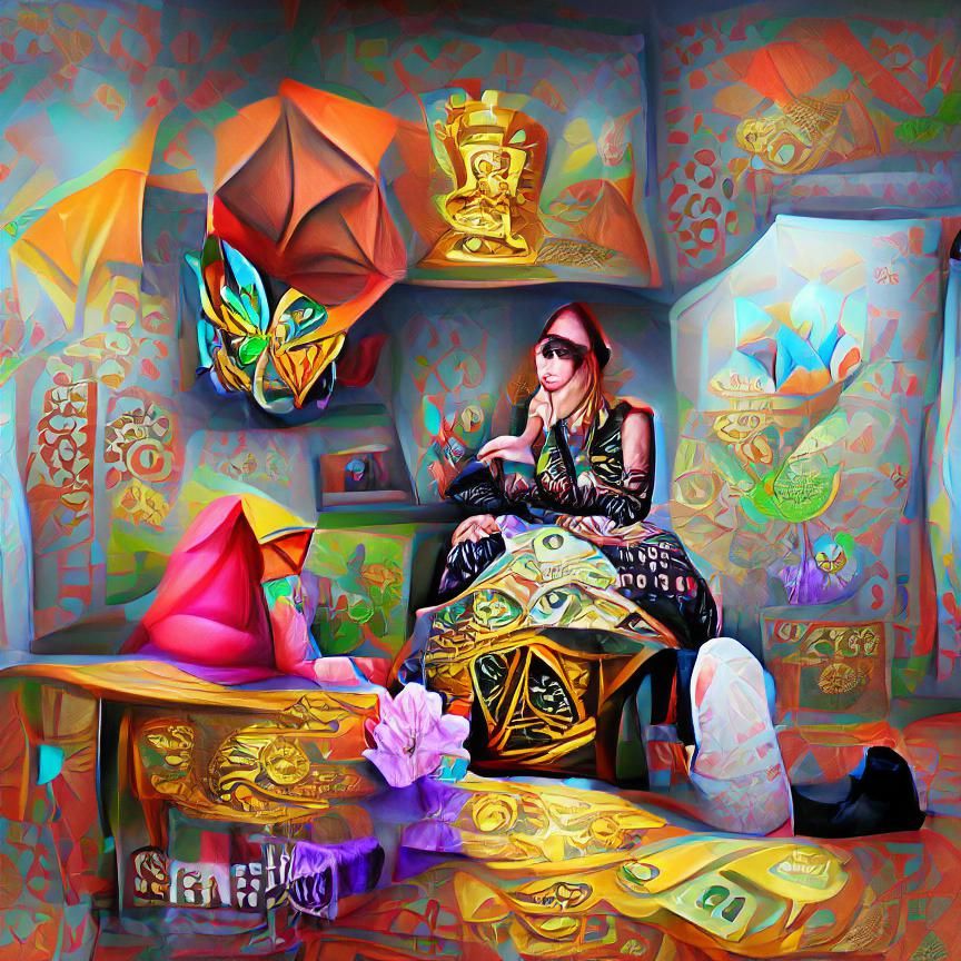 Fortune Teller in Steampunk Psychedelic Style
