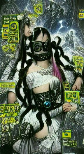 Cybergoth Comic Book Cover in Dore Style