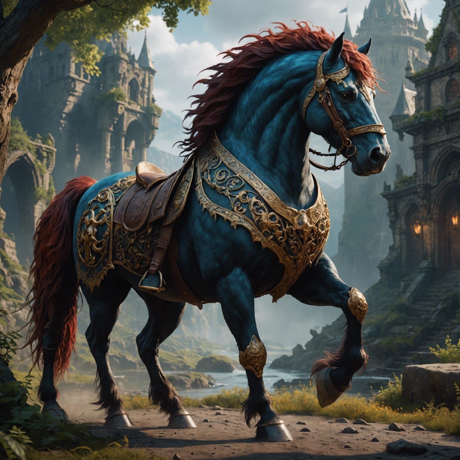 Fantastical Half Horse Half Beast Digital Painting