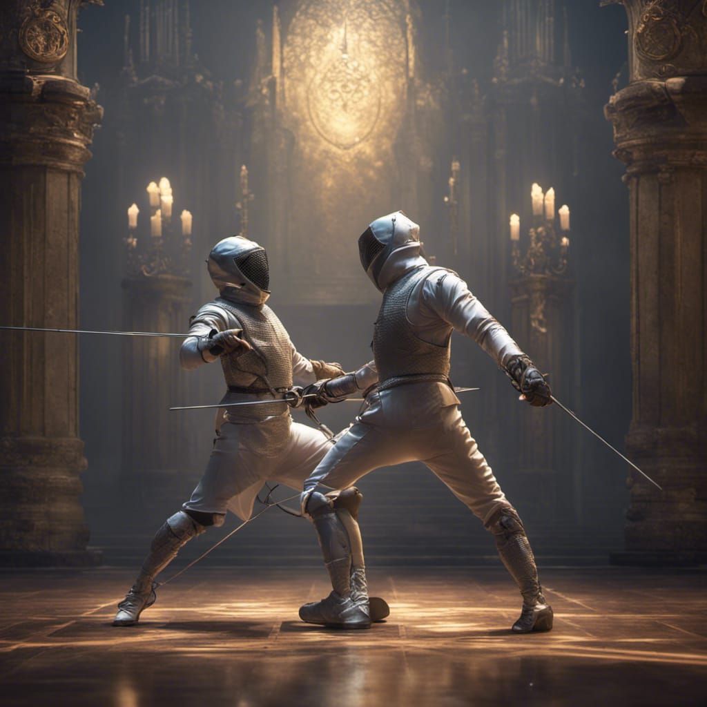 Dark Fantasy Olimpic Fencing Epee in 8K Resolution