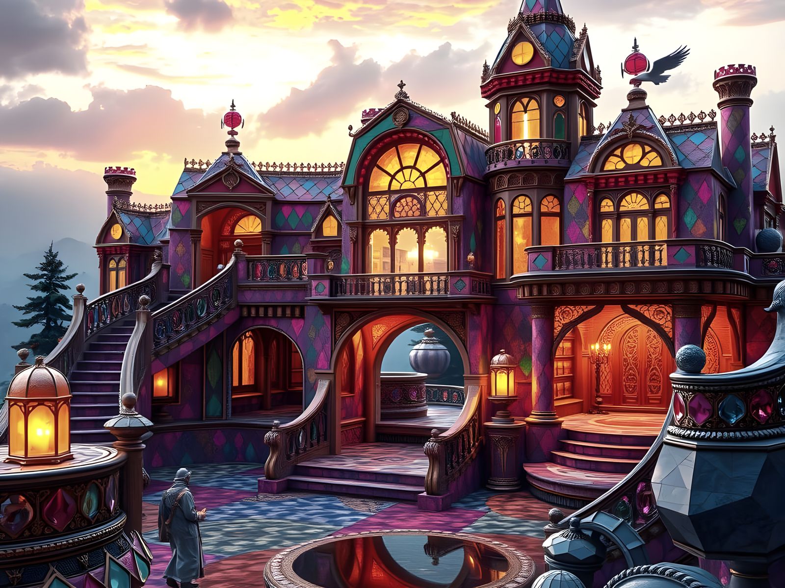 Hyperdetailed Jewel Mansion for Billionaires