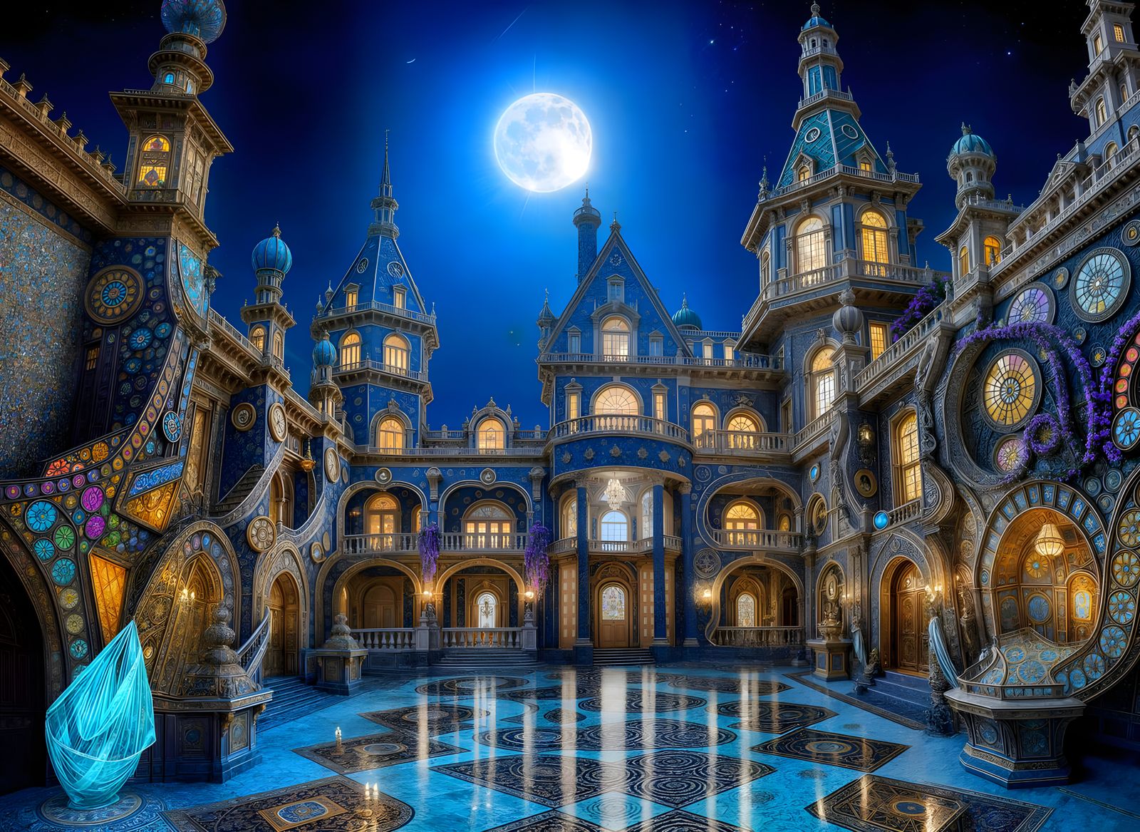 Hyperdetailed Jewel Mansion of a Billionaire