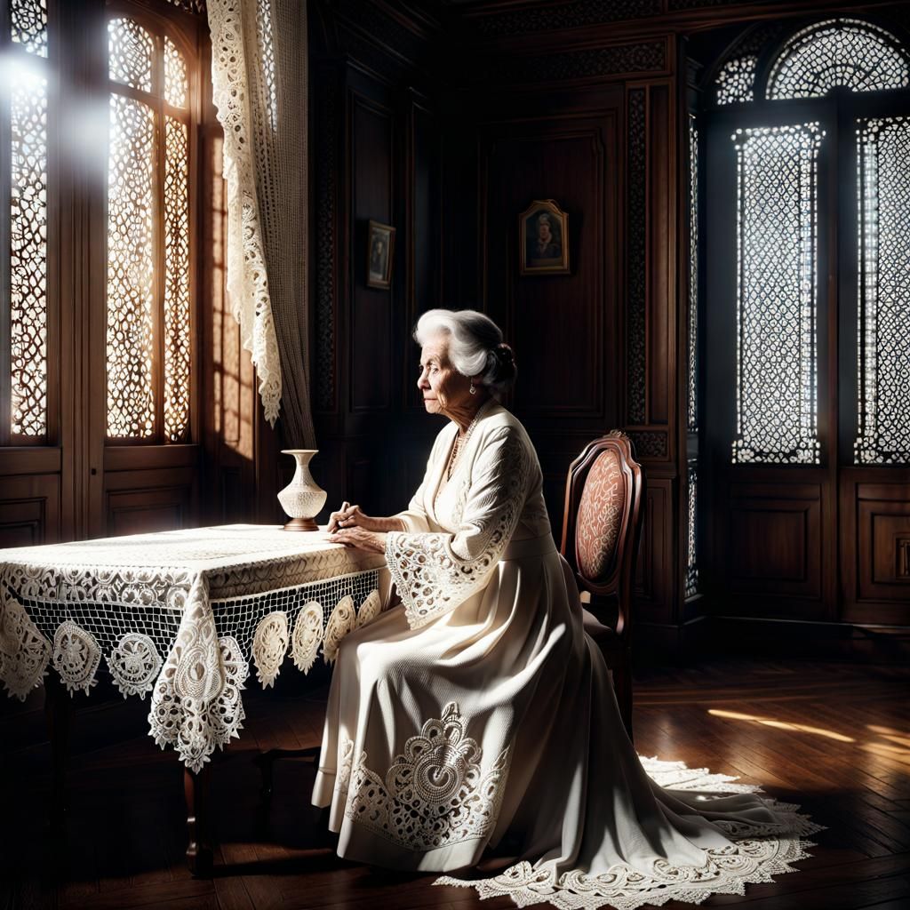 Lace Room Portrait in High Quality CGI