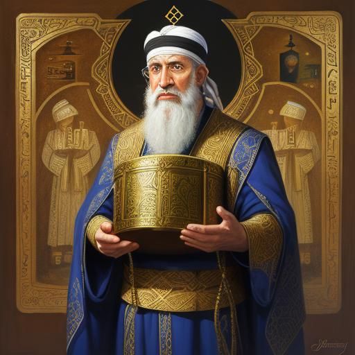 Torah Prayer Scene in Oil Painting Style