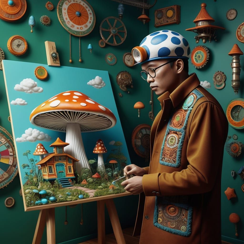 Vibrant Steampunk Wonderland in Digital Art