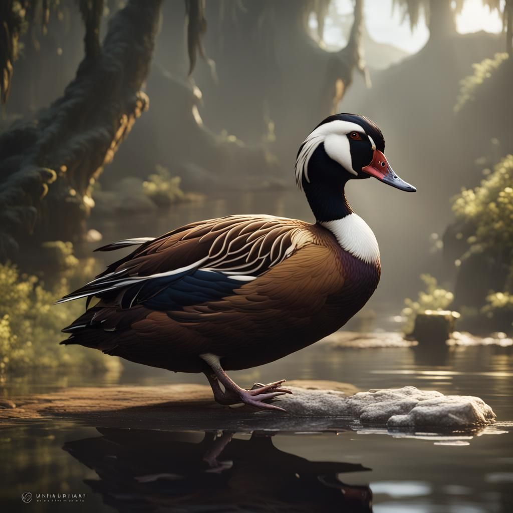 East Indie and Whistling Duck Hybrid Painting