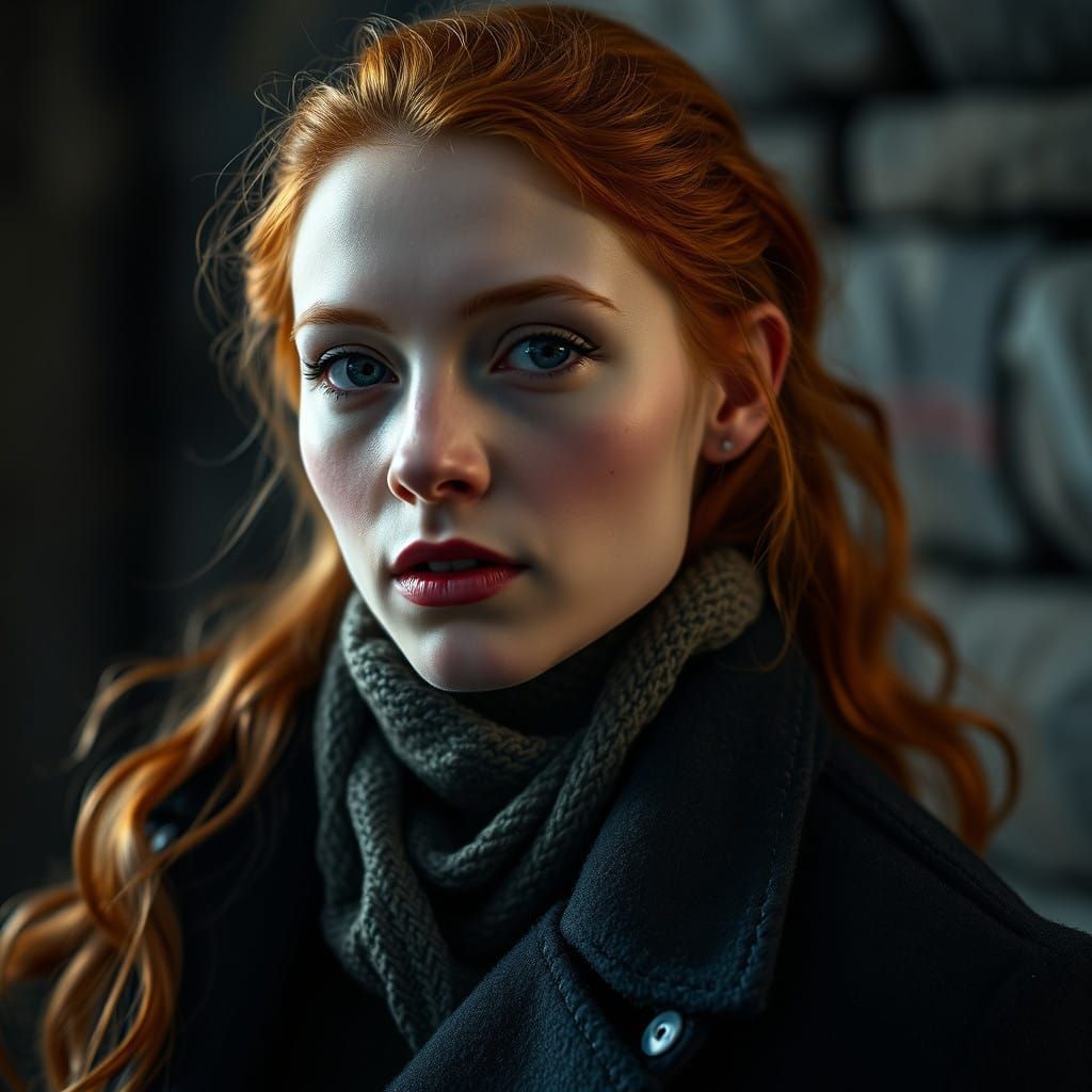 Ginger Goddess in Hyperrealistic Splendor