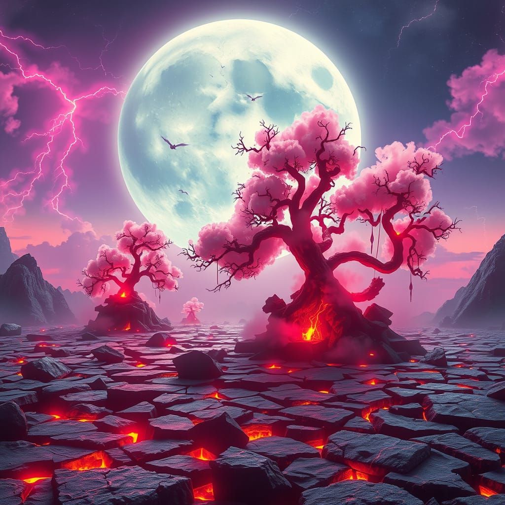 Smoke-Twisted Grove on a Dying Moon