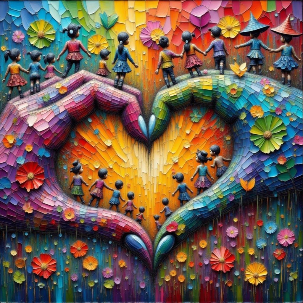 Colorful Impasto Painting of Diversity and Inclusion