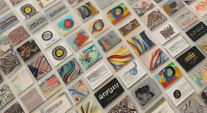 Dynamic Business Card Collage in Artistic Arrangement