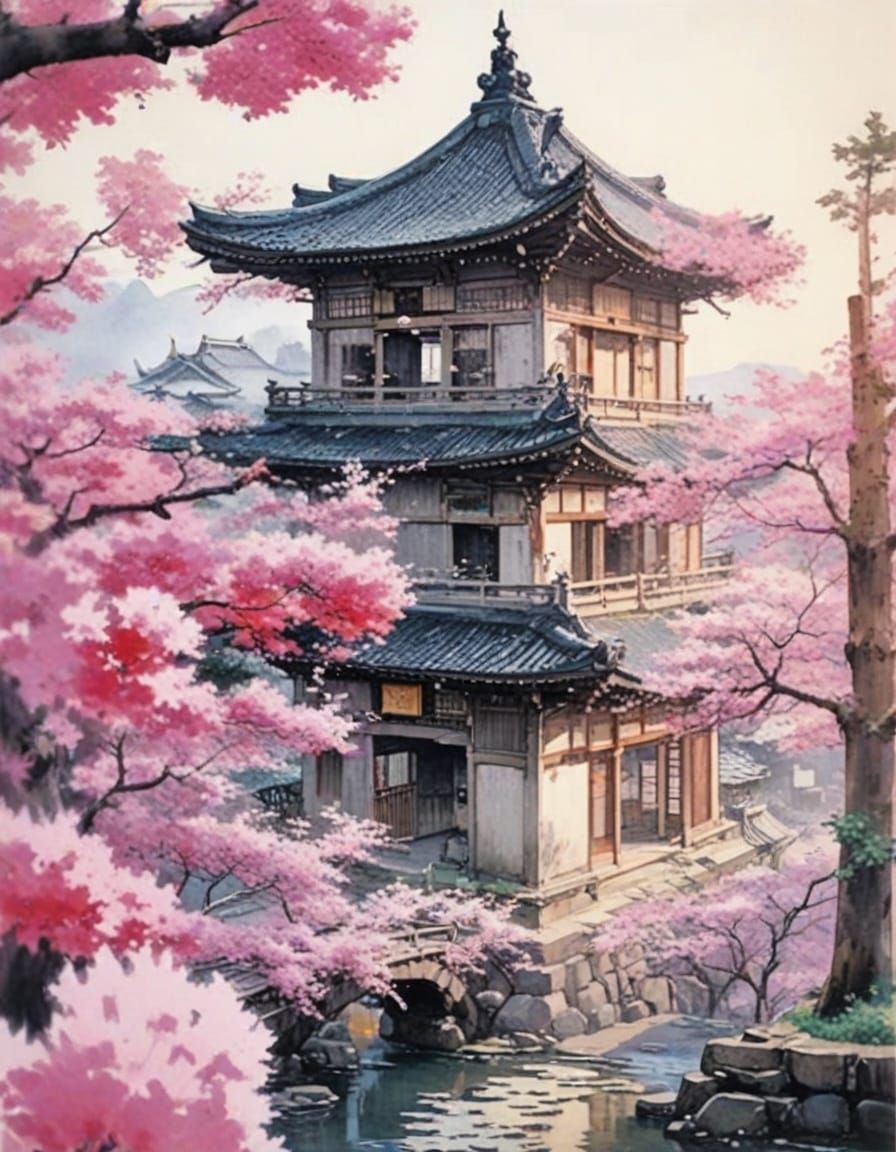 Classic Japanese Art Landscape