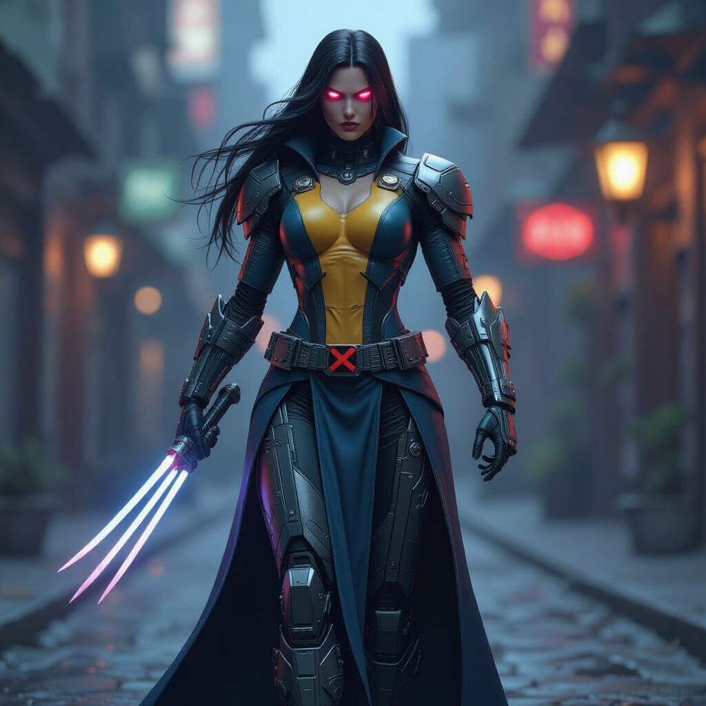 Cybernetic Mutant Warrior in Deep Colors