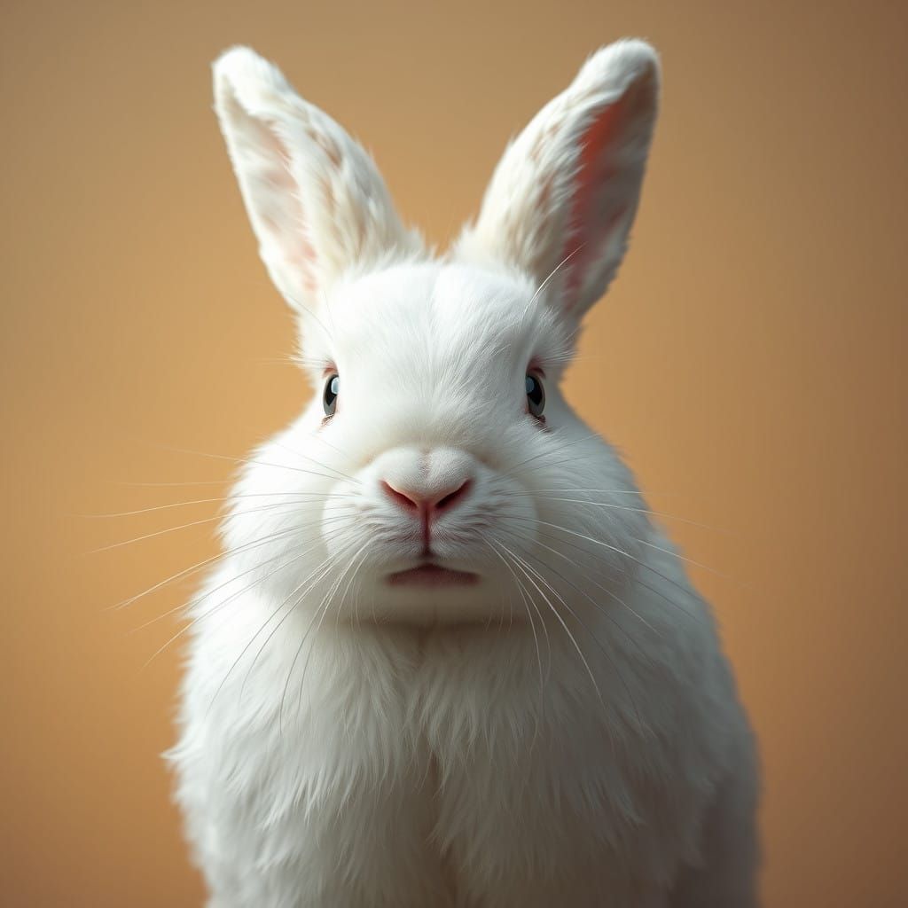 Regal White Rabbit Portrait in Opulent Splendor
