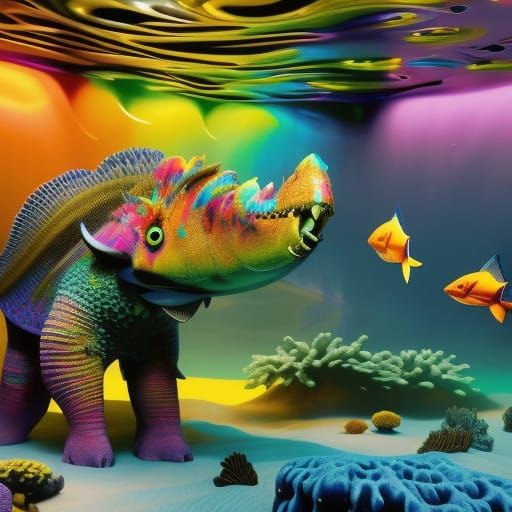 Underwater Monster in Hyperrealistic Digital Art
