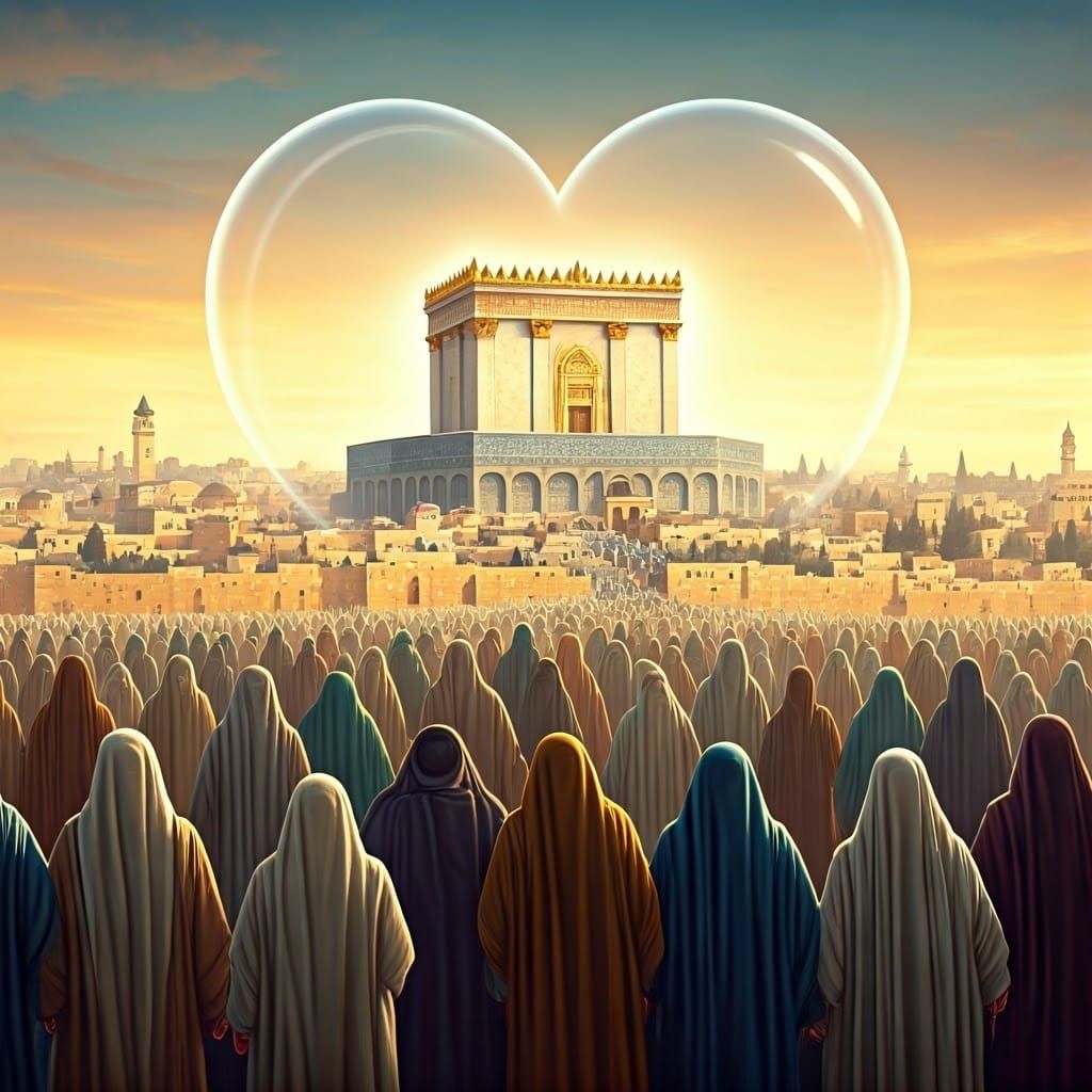 Jewish People Ascend to Jerusalem in Ethereal Fantasy