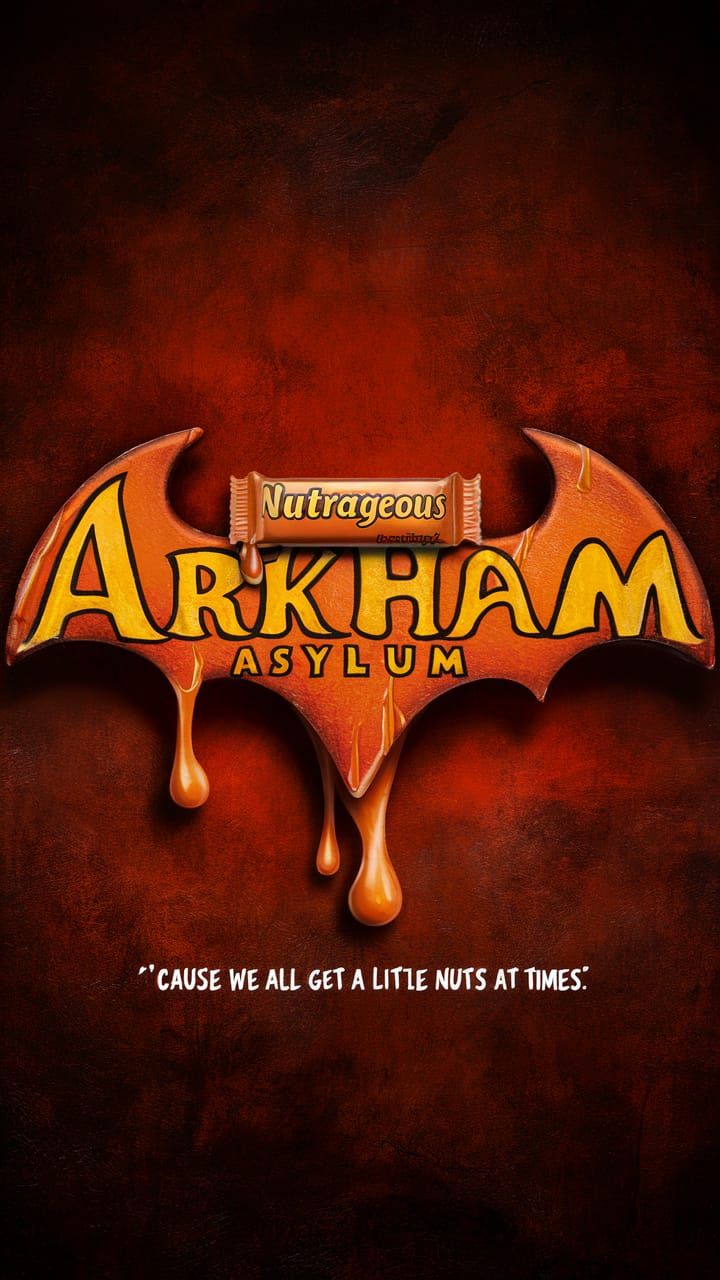 Arkham Asylum Logo Reimagined with Reese's Nutrageous Bar