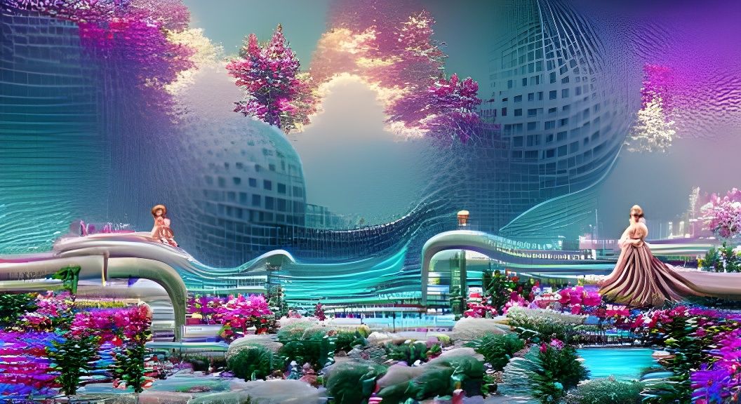 Poolcore Wonderland in Retro Art Nouveau Style